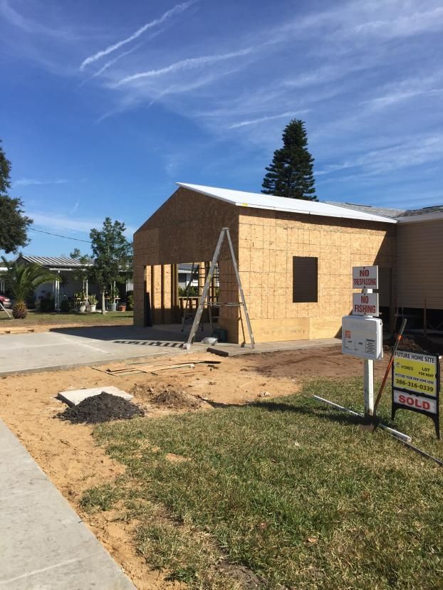 Before a completed garage contractor project in the  area